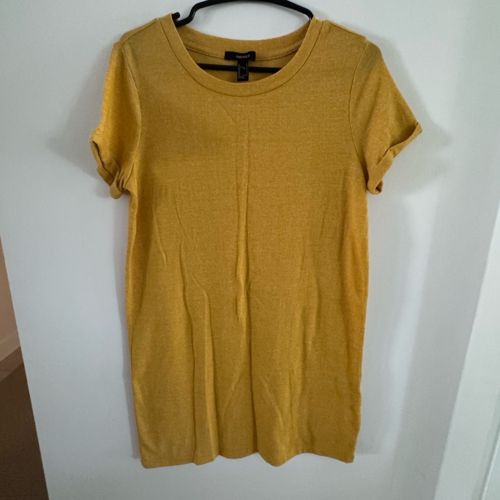 Mustard Yellow Women's Tshirt Dress
